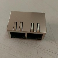 供應興伸展電子RJ45插座網絡連接器/RJ45水晶頭PCB插座/直通線路扁針1X2帶彈帶燈極性反向系列